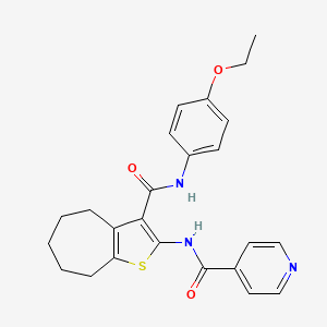 molecular formula C24H25N3O3S B5545504 N-{3-[(4-Ethoxyphenyl)carbamoyl]-4H,5H,6H,7H,8H-cyclohepta[B]thiophen-2-YL}pyridine-4-carboxamide 