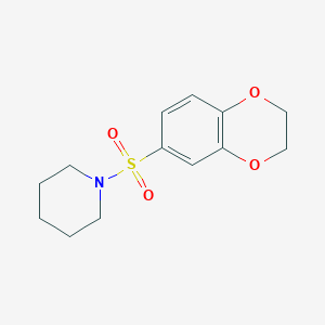 molecular formula C13H17NO4S B5545578 6-(piperidylsulfonyl)-2H,3H-benzo[e]1,4-dioxin 