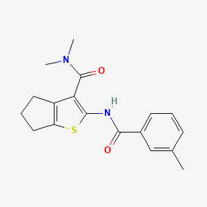 molecular formula C18H20N2O2S B5545628 N,N-dimethyl-2-{[(3-methylphenyl)carbonyl]amino}-5,6-dihydro-4H-cyclopenta[b]thiophene-3-carboxamide 