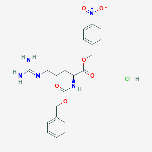 molecular formula C21H26ClN5O6 B554571 (4-Nitrophenyl)methyl (2S)-5-(diaminomethylideneamino)-2-(phenylmethoxycarbonylamino)pentanoate;hydrochloride CAS No. 96723-72-7