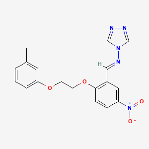 molecular formula C18H17N5O4 B5545903 (E)-1-[2-[2-(3-methylphenoxy)ethoxy]-5-nitrophenyl]-N-(1,2,4-triazol-4-yl)methanimine 