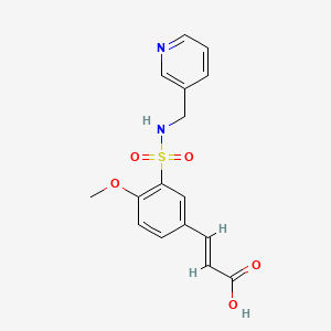 molecular formula C16H16N2O5S B5545943 (2E)-3-(4-METHOXY-3-{[(PYRIDIN-3-YL)METHYL]SULFAMOYL}PHENYL)PROP-2-ENOIC ACID 