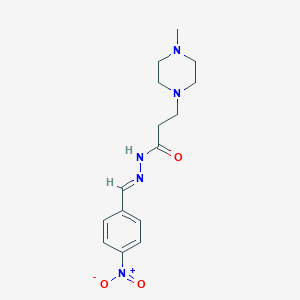 molecular formula C15H21N5O3 B5546000 3-(4-methylpiperazin-1-yl)-N-[(E)-(4-nitrophenyl)methylideneamino]propanamide 