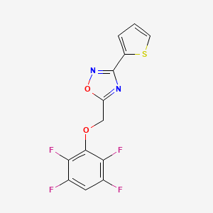 molecular formula C13H6F4N2O2S B5546007 2,3,5,6-TETRAFLUOROPHENYL {[3-(2-THIENYL)-1,2,4-OXADIAZOL-5-YL]METHYL} ETHER 