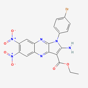 molecular formula C19H13BrN6O6 B5546080 Ethyl 2-amino-1-(4-bromophenyl)-6,7-dinitropyrrolo[3,2-b]quinoxaline-3-carboxylate 