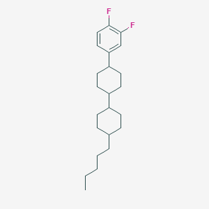 molecular formula C23H34F2 B055461 trans,trans-4-(3,4-Difluorophenyl)-4'-pentyl-1,1'-bi(cyclohexane) CAS No. 118164-51-5