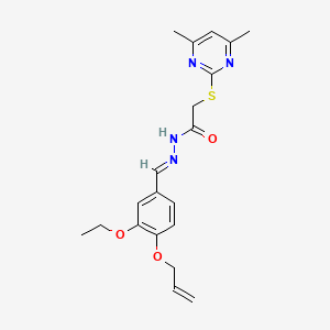 molecular formula C20H24N4O3S B5546163 2-(4,6-dimethylpyrimidin-2-yl)sulfanyl-N-[(E)-(3-ethoxy-4-prop-2-enoxyphenyl)methylideneamino]acetamide 