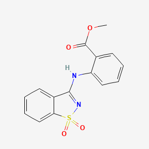 molecular formula C15H12N2O4S B5546228 methyl 2-[(1,1-dioxido-1,2-benzothiazol-3-yl)amino]benzoate CAS No. 101187-51-3