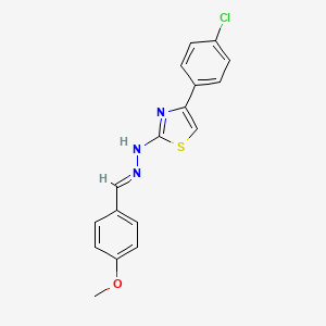 molecular formula C17H14ClN3OS B5546245 4-METHOXYBENZALDEHYDE (4-(4-CHLOROPHENYL)-1,3-THIAZOL-2-YL)HYDRAZONE 