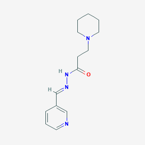 molecular formula C14H20N4O B5546250 3-piperidin-1-yl-N-[(E)-pyridin-3-ylmethylideneamino]propanamide 