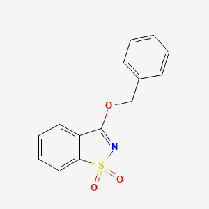 molecular formula C14H11NO3S B5546305 3-(BENZYLOXY)-1H-1,2-BENZISOTHIAZOLE-1,1-DIONE CAS No. 51176-79-5