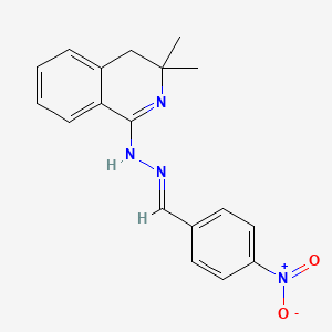 molecular formula C18H18N4O2 B5546312 (1Z)-3,3-DIMETHYL-1-[(2E)-2-[(4-NITROPHENYL)METHYLIDENE]HYDRAZIN-1-YLIDENE]-1,2,3,4-TETRAHYDROISOQUINOLINE 