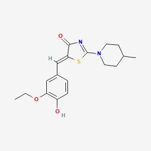 molecular formula C18H22N2O3S B5546349 (5Z)-5-[(3-ETHOXY-4-HYDROXYPHENYL)METHYLIDENE]-2-(4-METHYLPIPERIDIN-1-YL)-4,5-DIHYDRO-1,3-THIAZOL-4-ONE 