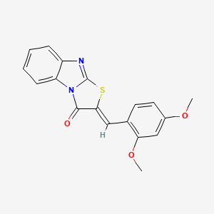 molecular formula C18H14N2O3S B5546358 (2Z)-2-(2,4-dimethoxybenzylidene)[1,3]thiazolo[3,2-a]benzimidazol-3(2H)-one 