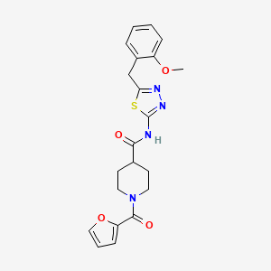 molecular formula C21H22N4O4S B5546382 1-(FURAN-2-CARBONYL)-N-{5-[(2-METHOXYPHENYL)METHYL]-1,3,4-THIADIAZOL-2-YL}PIPERIDINE-4-CARBOXAMIDE 