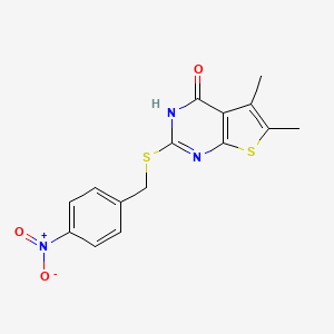 molecular formula C15H13N3O3S2 B5546402 5,6-DIMETHYL-2-[(4-NITROBENZYL)SULFANYL]THIENO[2,3-D]PYRIMIDIN-4(3H)-ONE 