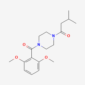 molecular formula C18H26N2O4 B5546406 1-[4-(2,6-dimethoxybenzoyl)piperazin-1-yl]-3-methylbutan-1-one 