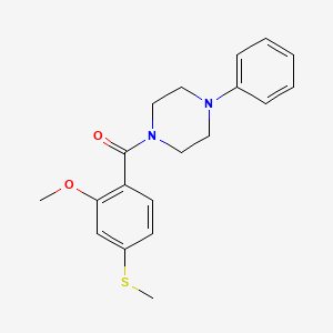 molecular formula C19H22N2O2S B5546453 [2-METHOXY-4-(METHYLSULFANYL)PHENYL](4-PHENYLPIPERAZINO)METHANONE 