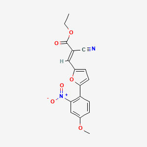 molecular formula C17H14N2O6 B5546580 ethyl (2E)-2-cyano-3-[5-(4-methoxy-2-nitrophenyl)furan-2-yl]prop-2-enoate 