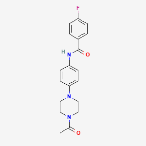 molecular formula C19H20FN3O2 B5546608 N-[4-(4-acetylpiperazin-1-yl)phenyl]-4-fluorobenzamide 