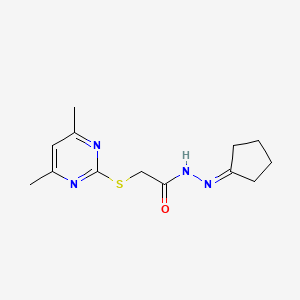 molecular formula C13H18N4OS B5546633 N-(Cyclopentylideneamino)-2-(4,6-dimethylpyrimidin-2-yl)sulfanyl-acetamide 