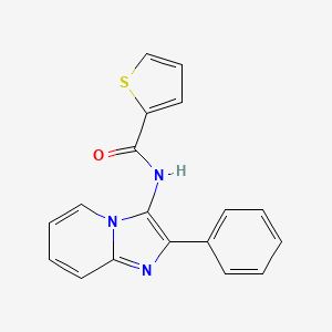 molecular formula C18H13N3OS B5546666 N-{2-phenylimidazo[1,2-a]pyridin-3-yl}thiophene-2-carboxamide 