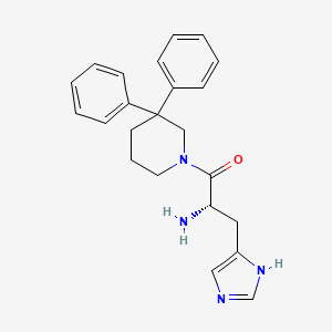 molecular formula C23H26N4O B5546729 (2S)-1-(3,3-diphenylpiperidin-1-yl)-3-(1H-imidazol-4-yl)-1-oxopropan-2-amine 