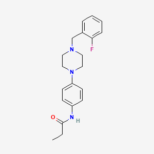 molecular formula C20H24FN3O B5546739 N-{4-[4-(2-Fluoro-benzyl)-piperazin-1-yl]-phenyl}-propionamide 