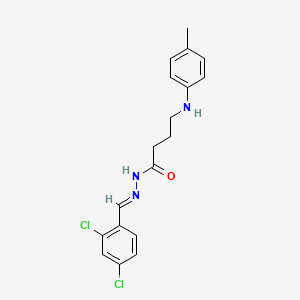 molecular formula C18H19Cl2N3O B5546850 N'-[(E)-(2,4-DICHLOROPHENYL)METHYLENE]-4-[(4-METHYLPHENYL)AMINO]BUTANEHYDRAZIDE 