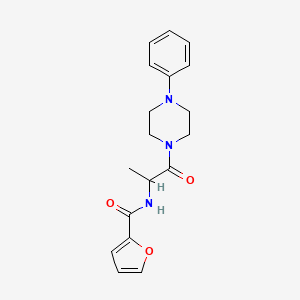 molecular formula C18H21N3O3 B5546854 N~2~-[1-Methyl-2-oxo-2-(4-phenylpiperazino)ethyl]-2-furamide 