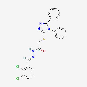 molecular formula C23H17Cl2N5OS B5546923 N'-[(E)-(2,3-dichlorophenyl)methylidene]-2-[(4,5-diphenyl-4H-1,2,4-triazol-3-yl)sulfanyl]acetohydrazide 