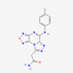 molecular formula C14H12N8O2 B5547028 2-[5-(4-toluidino)[1,2,5]oxadiazolo[3,4-e][1,2,4]triazolo[4,3-a]pyrazin-8-yl]acetamide 