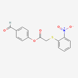 molecular formula C15H11NO5S B5547032 (4-Formylphenyl) 2-(2-nitrophenyl)sulfanylacetate 