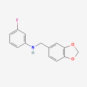 molecular formula C14H12FNO2 B5547125 N-(1,3-benzodioxol-5-ylmethyl)-3-fluoroaniline 