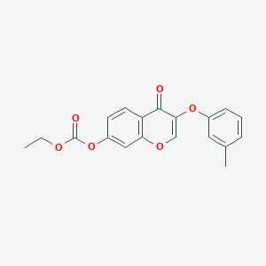 molecular formula C19H16O6 B5547128 ethyl 3-(3-methylphenoxy)-4-oxo-4H-chromen-7-yl carbonate 