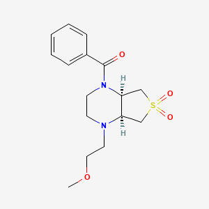 molecular formula C16H22N2O4S B5547161 [(4aR,7aS)-1-(2-methoxyethyl)-6,6-dioxo-2,3,4a,5,7,7a-hexahydrothieno[3,4-b]pyrazin-4-yl]-phenylmethanone 