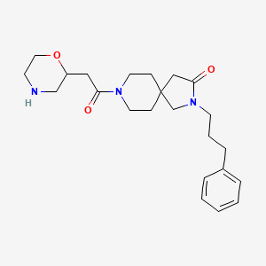 molecular formula C23H33N3O3 B5547210 8-(morpholin-2-ylacetyl)-2-(3-phenylpropyl)-2,8-diazaspiro[4.5]decan-3-one 