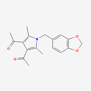 molecular formula C18H19NO4 B5547250 1-[4-ACETYL-1-(1,3-BENZODIOXOL-5-YLMETHYL)-2,5-DIMETHYL-1H-PYRROL-3-YL]-1-ETHANONE 