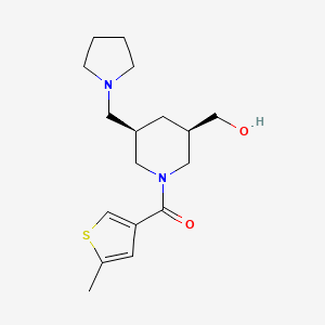 molecular formula C17H26N2O2S B5547265 [(3R,5R)-3-(hydroxymethyl)-5-(pyrrolidin-1-ylmethyl)piperidin-1-yl]-(5-methylthiophen-3-yl)methanone 