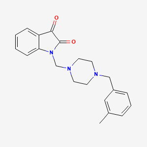 molecular formula C21H23N3O2 B5547277 1-{[4-(3-METHYLBENZYL)PIPERAZINO]METHYL}-1H-INDOLE-2,3-DIONE 