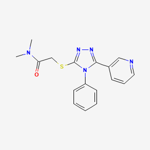 molecular formula C17H17N5OS B5547299 N,N-dimethyl-2-{[4-phenyl-5-(pyridin-3-yl)-4H-1,2,4-triazol-3-yl]sulfanyl}acetamide 