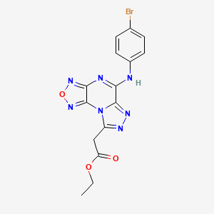molecular formula C15H12BrN7O3 B5547338 Ethyl 2-[8-(4-bromoanilino)-4-oxa-1,3,5,7,10,11-hexazatricyclo[7.3.0.02,6]dodeca-2,5,7,9,11-pentaen-12-yl]acetate 