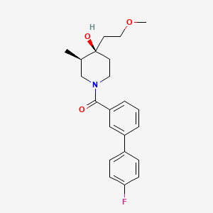 molecular formula C22H26FNO3 B5547340 [3-(4-fluorophenyl)phenyl]-[(3R,4R)-4-hydroxy-4-(2-methoxyethyl)-3-methylpiperidin-1-yl]methanone 