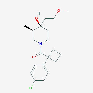 molecular formula C20H28ClNO3 B5547483 [1-(4-chlorophenyl)cyclobutyl]-[(3R,4R)-4-hydroxy-4-(2-methoxyethyl)-3-methylpiperidin-1-yl]methanone 