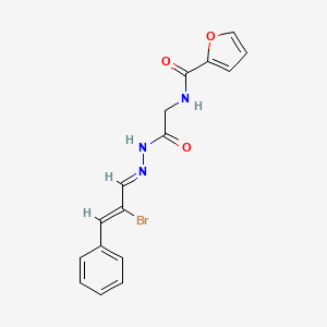 molecular formula C16H14BrN3O3 B5547507 N-[2-[(2E)-2-[(Z)-2-bromo-3-phenylprop-2-enylidene]hydrazinyl]-2-oxoethyl]furan-2-carboxamide 