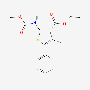 molecular formula C16H17NO4S B5547568 Ethyl 2-[(methoxycarbonyl)amino]-4-methyl-5-phenylthiophene-3-carboxylate 