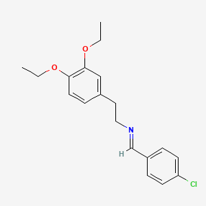 molecular formula C19H22ClNO2 B5547640 N-(4-Chlorobenzylidene)-2-(3,4-diethoxyphenyl)ethanamine CAS No. 832740-09-7