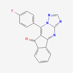 molecular formula C18H9FN4O B5547644 10-(4-Fluoro-phenyl)-1,3,4,10a-tetraaza-cyclopenta[b]fluoren-9-one 