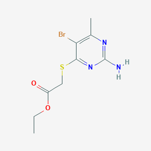 molecular formula C9H12BrN3O2S B5547672 ETHYL 2-[(2-AMINO-5-BROMO-6-METHYL-4-PYRIMIDINYL)SULFANYL]ACETATE 