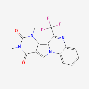 molecular formula C16H11F3N4O2 B5547689 12,14-dimethyl-9-(trifluoromethyl)-1,8,12,14-tetrazatetracyclo[8.7.0.02,7.011,16]heptadeca-2,4,6,8,10,16-hexaene-13,15-dione 